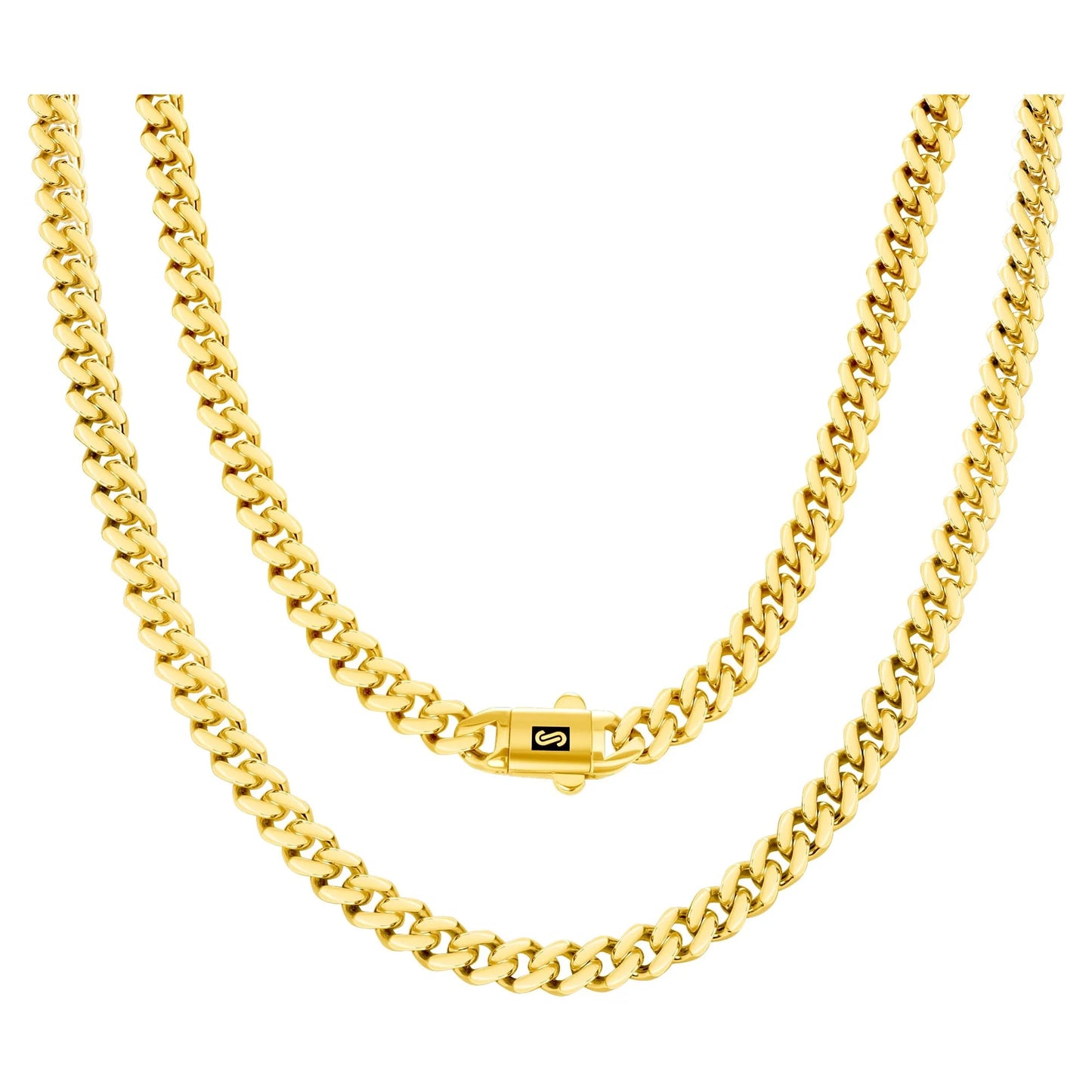 14K Real Yellow Gold Royal Monaco 6Mm Miami Cuban Link Necklace (16"-30") Italian Jewelry for Men & Women